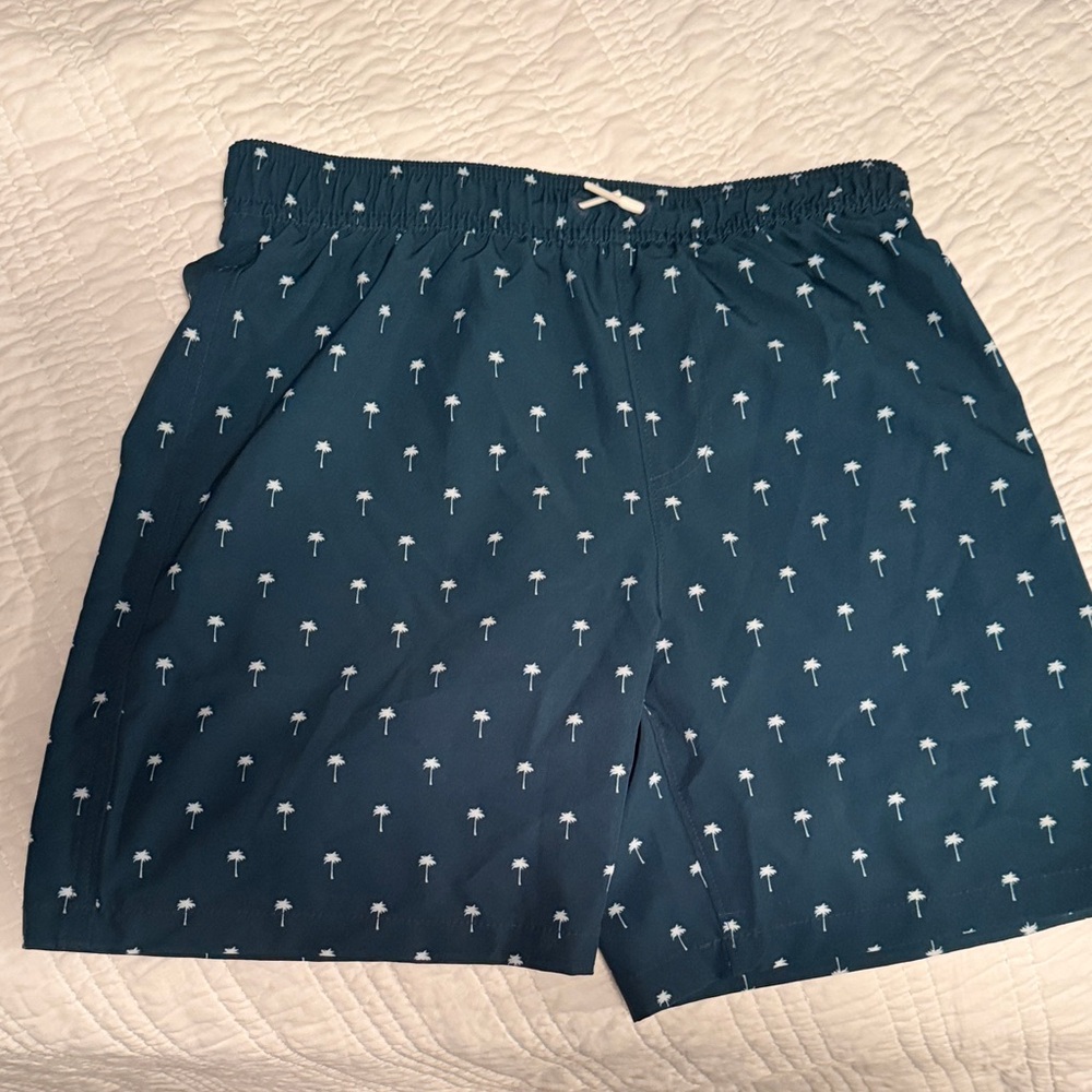 Boys Green Palm Tree Swim Shorts